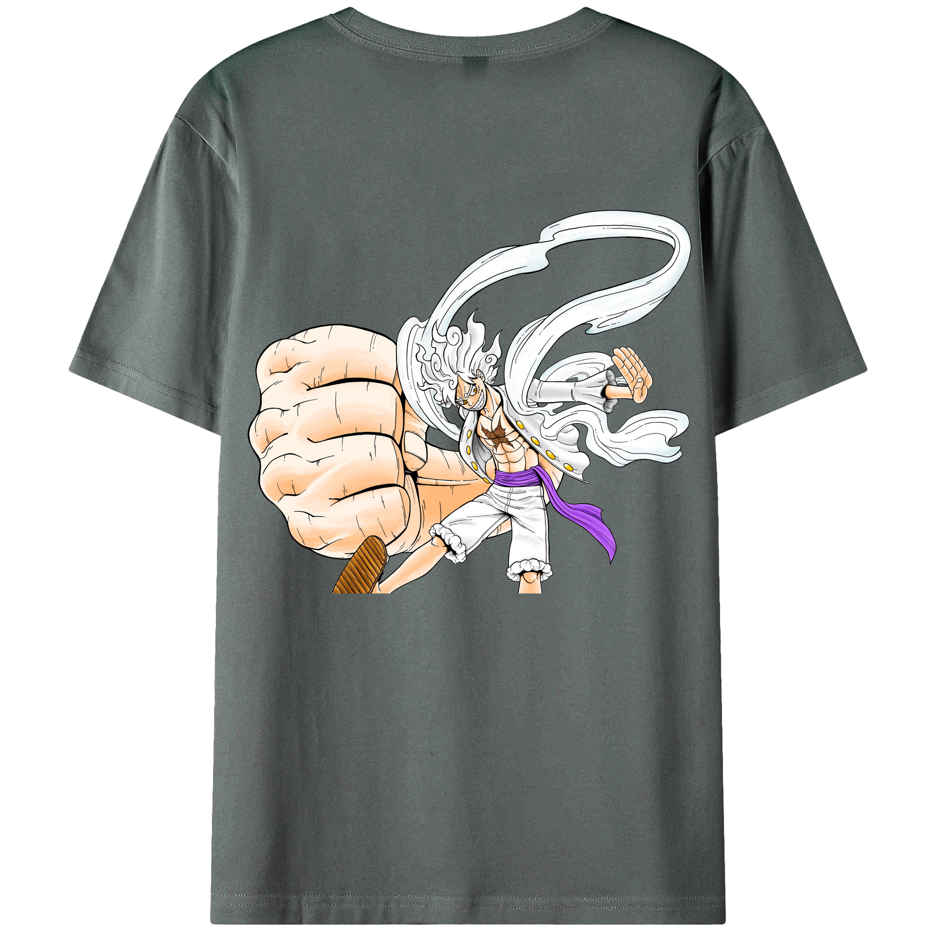 ワンピース モンキー・D・ルフィ ONE PIECE Monkey D. Luffy 綿100％ メンズ半袖Tシャツ（バックプリント） 通気性